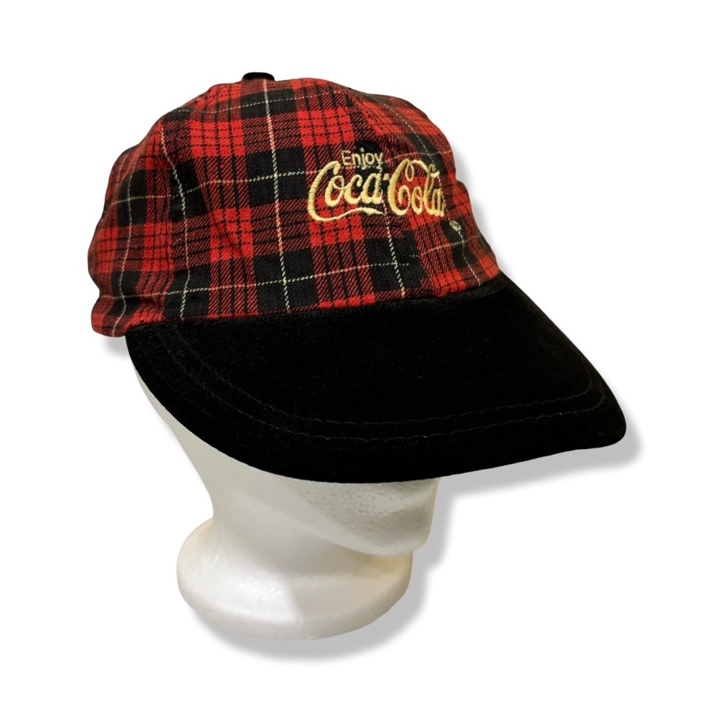 Vintage 90s Coca-Cola Plaid Cap